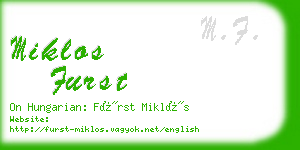 miklos furst business card